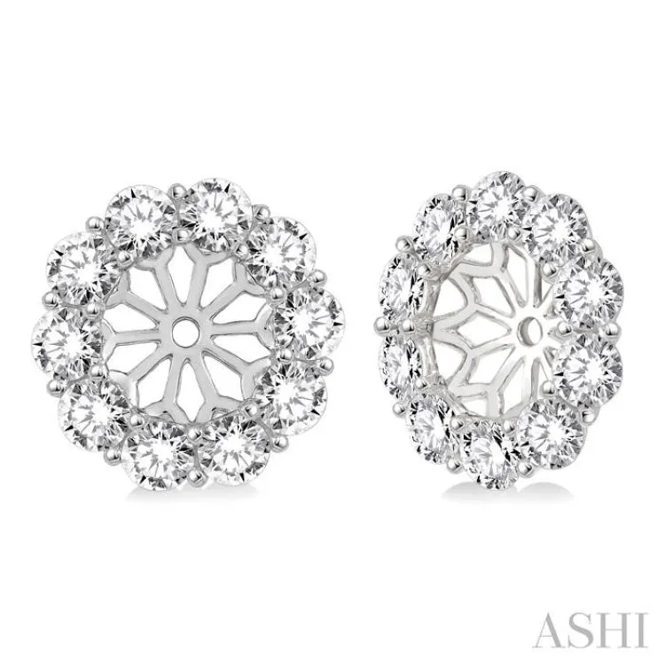 2 ctw Round Cut Diamond Earring Jacket in 14K White Gold