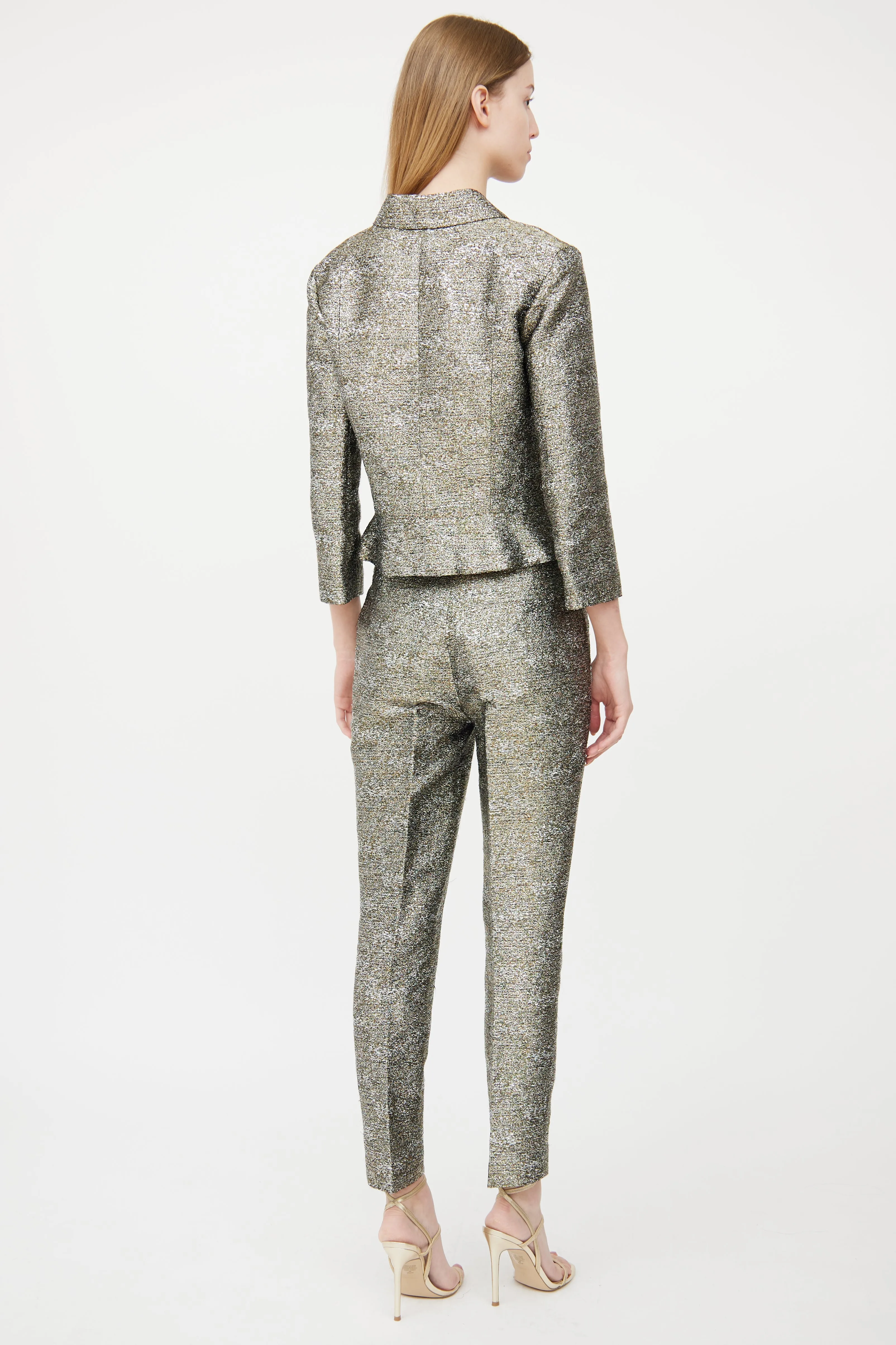 2012 Silver & Gold Woven Pant Suit