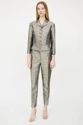 2012 Silver & Gold Woven Pant Suit