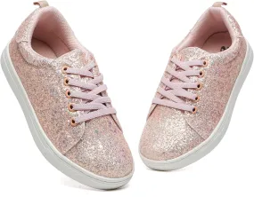 Bernal Girls & Boys Sparkle Glitter Sequin Sneakers Toddler/Little Kid/Big Kid Slip On School Low Top Walking Shoes Show Gift