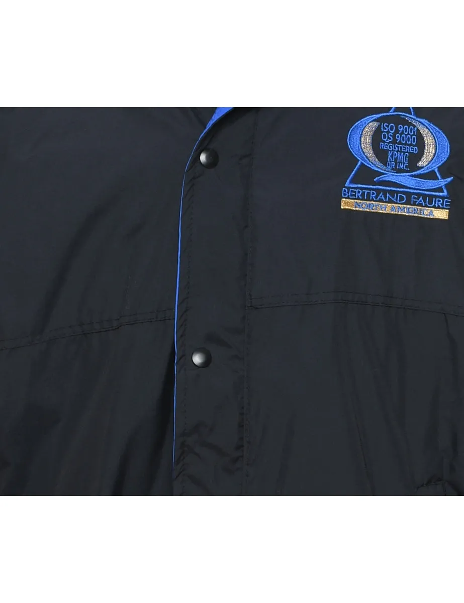 Black & Blue Embroidered Nylon Jacket - XL