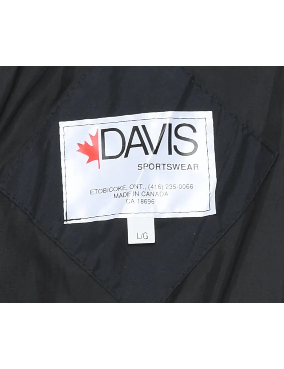 Black & Blue Embroidered Nylon Jacket - XL