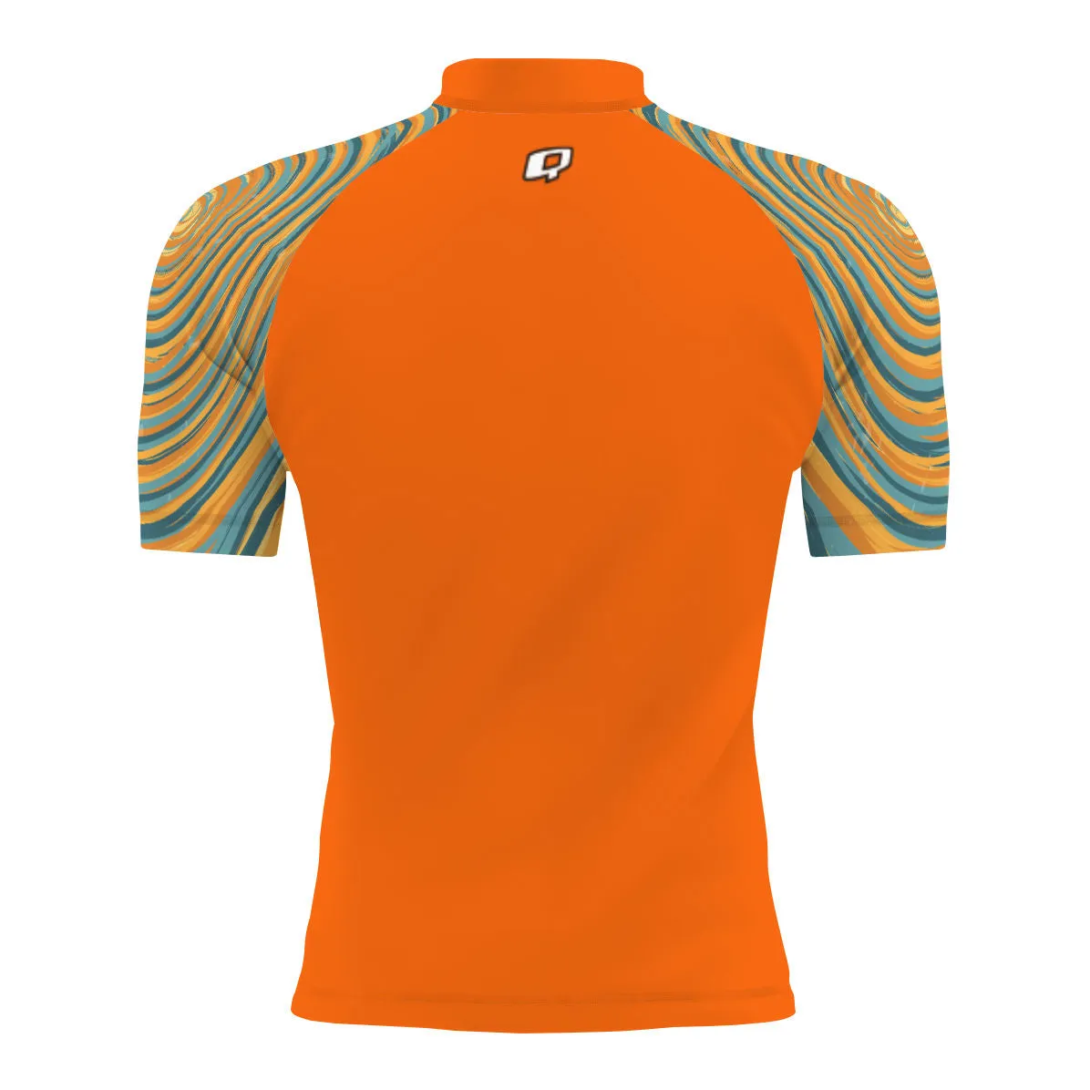 Blue and Yellow Sunset - Men's Surf UPF50  Short Sleeve Rash Guard