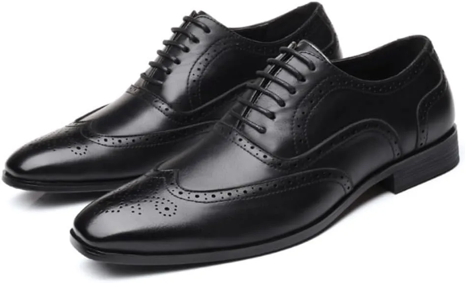 Breathable Dress Shoes for Mens Business Dress Men Prom Wedding Shoes Classic Leather Men'S Suits Shoes Fashion Lace-up Dress Shoes Men Oxfords