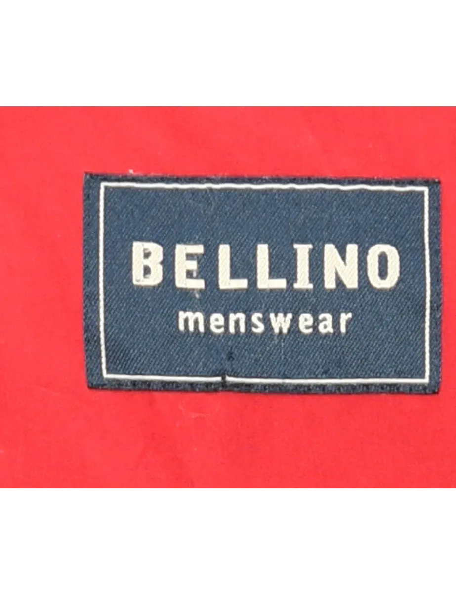 Button Front Red & Navy Ski Jacket - L