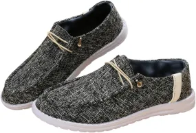 Casual Sneakers with Brown & Orange Heel Accents – Breathable Fabric Walking Shoes with Non-Slip Sole – Lightweight Loafers & Commuter Shoes for Men & Women