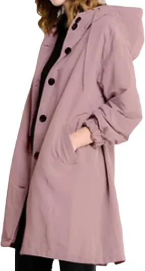 DGHM-JLMY Women's Hooded Waist-Length Windbreaker Windproof Outdoor Waterproof Mid-Length Coat Softshell Long Jacket