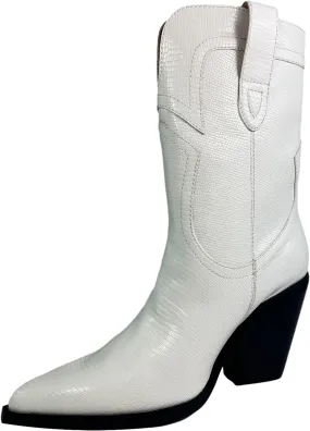 GIRL MILES Women's Stacked Heel Snip Pointed Toe Western Low-Down Ankle Boots