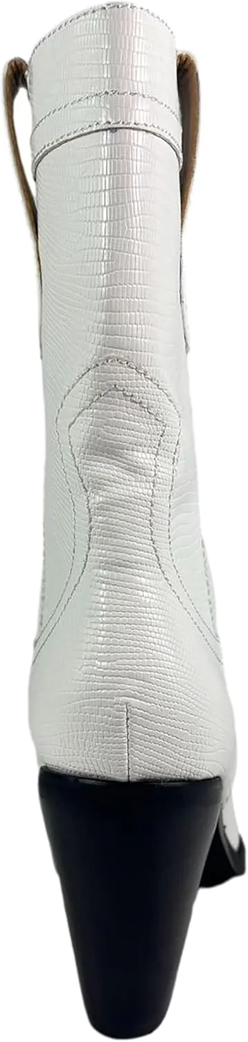 GIRL MILES Women's Stacked Heel Snip Pointed Toe Western Low-Down Ankle Boots