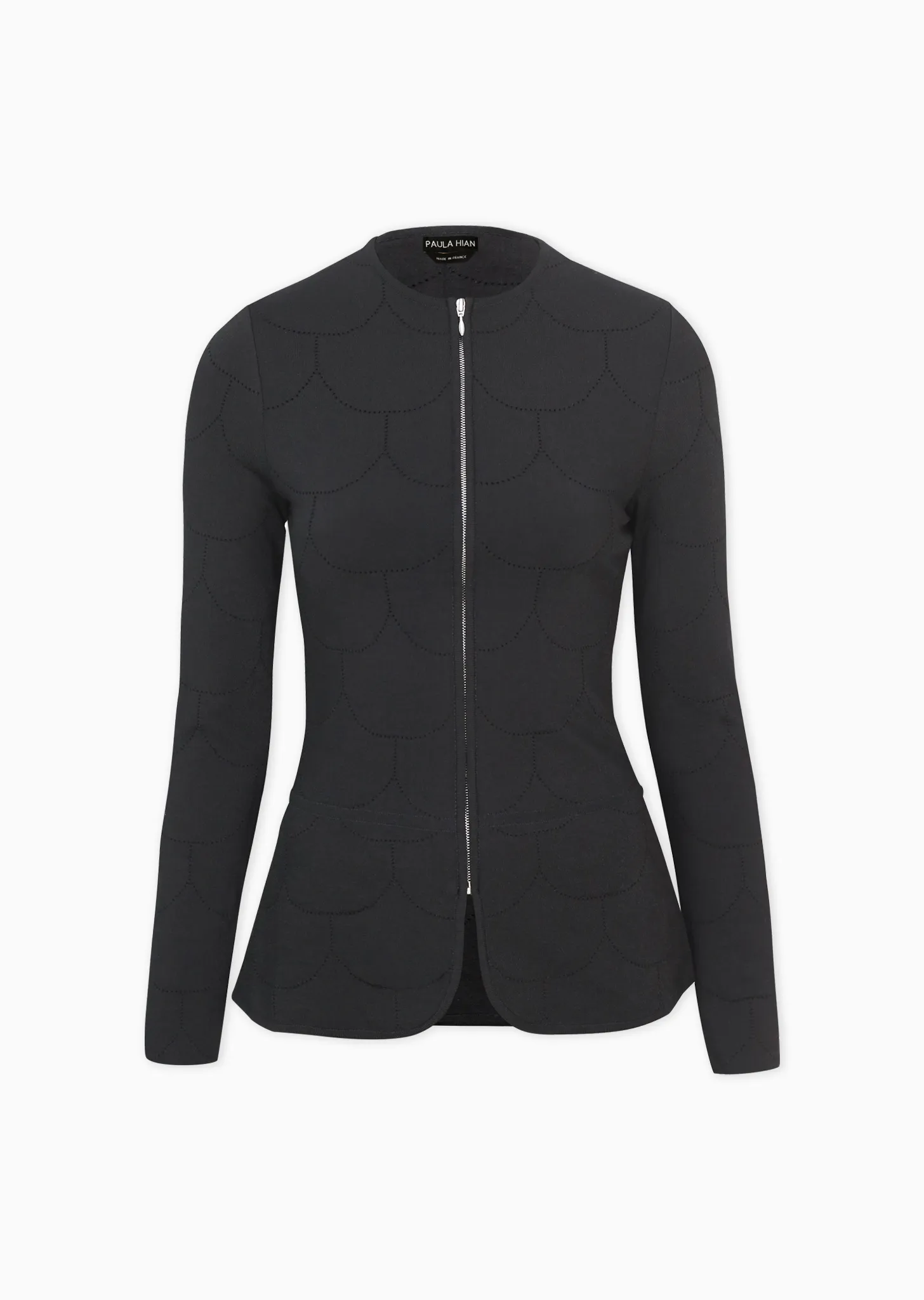 Lauren – Suit Jacket with Laser Cut Black Contrast Scales Detail