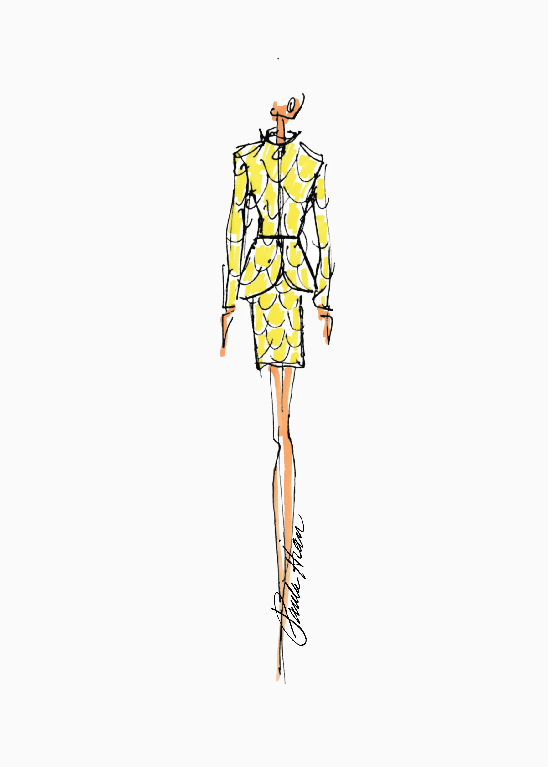 Lauren – Suit Jacket with Laser Cut Black Contrast Scales Detail