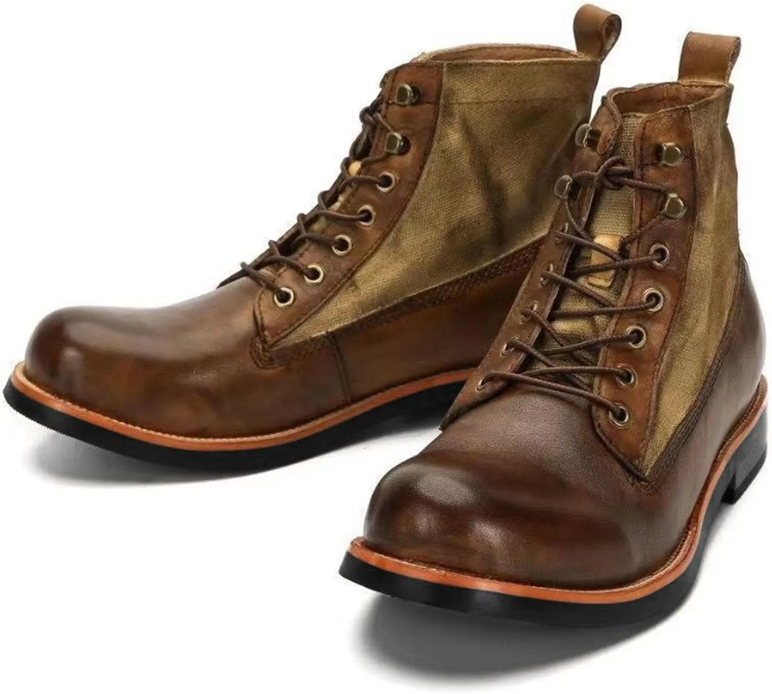 Mens Casual Leather Shoes Ankle Chukka Boots Lightweight Warm Fur Lining Walking Driving Shoes for Male