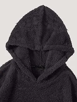 Men's Faux Fur Solid Plain Hoody Sports Winter Gym Workout Running Travel Trekking Sweatshirts Hoodies for Men Women Soft Fur Winter Casual Wear   136222