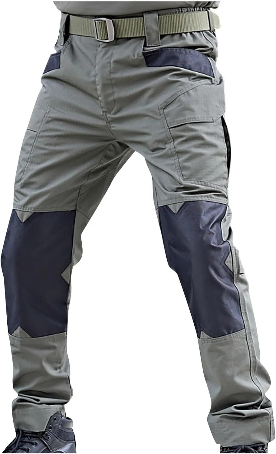 Mens Tactical Pants Water Resistant Flex Ripstop Military Combat Cargo Pants Outdoor Hiking Pants with Multi Pockets(No Belt)