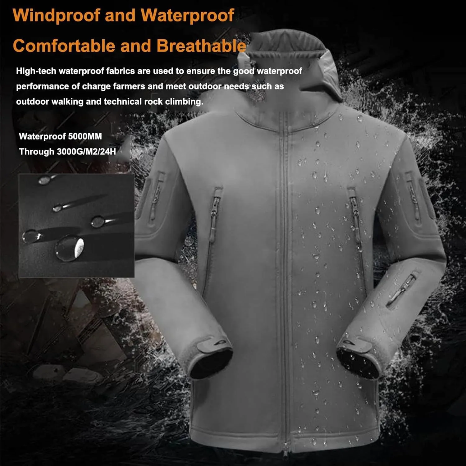 Military Soft Shell Suits Set for Men - Waterproof Tactical Jacket and Pant for Combat Uniform Militar Clothes Suit
