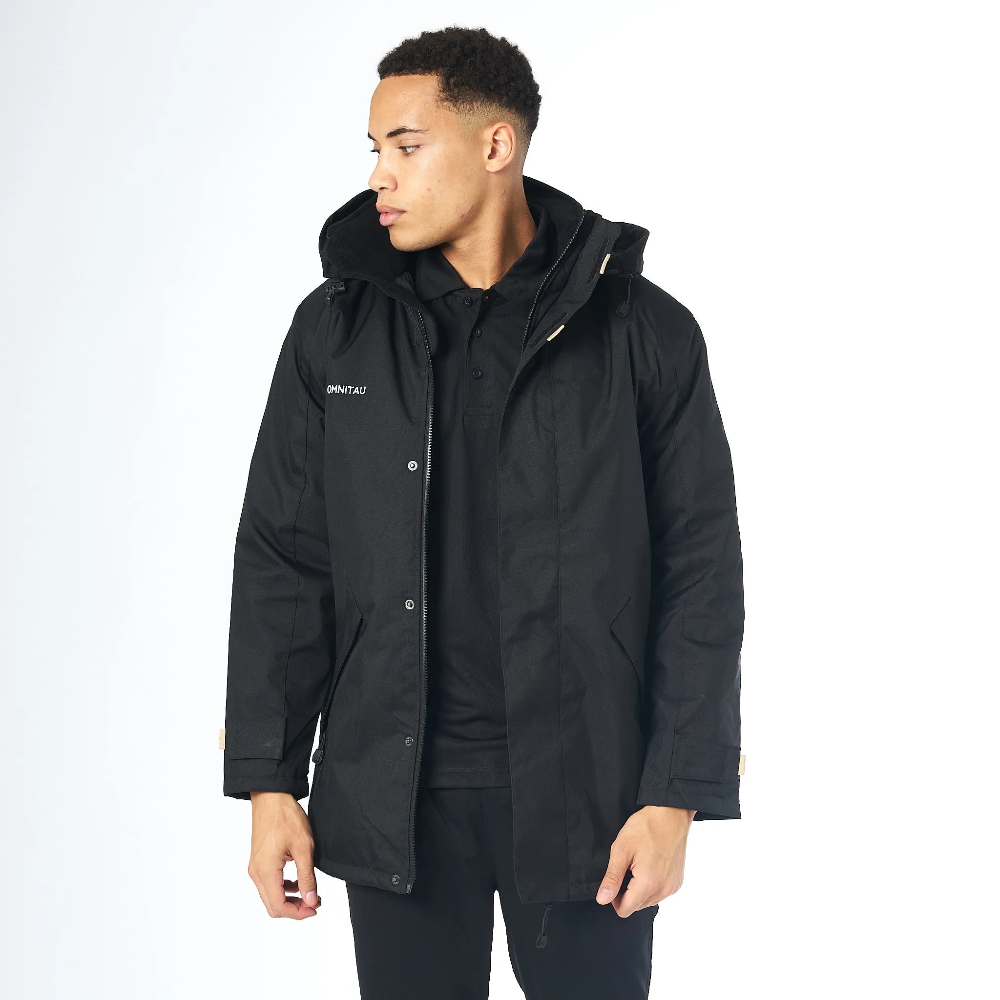Omnitau Men's Team Sports Breathable Sideline Jacket - Black