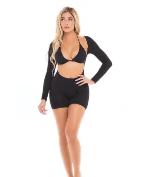 'pink Lipstick Knock Out 2 Pc Play Suit Black O/s