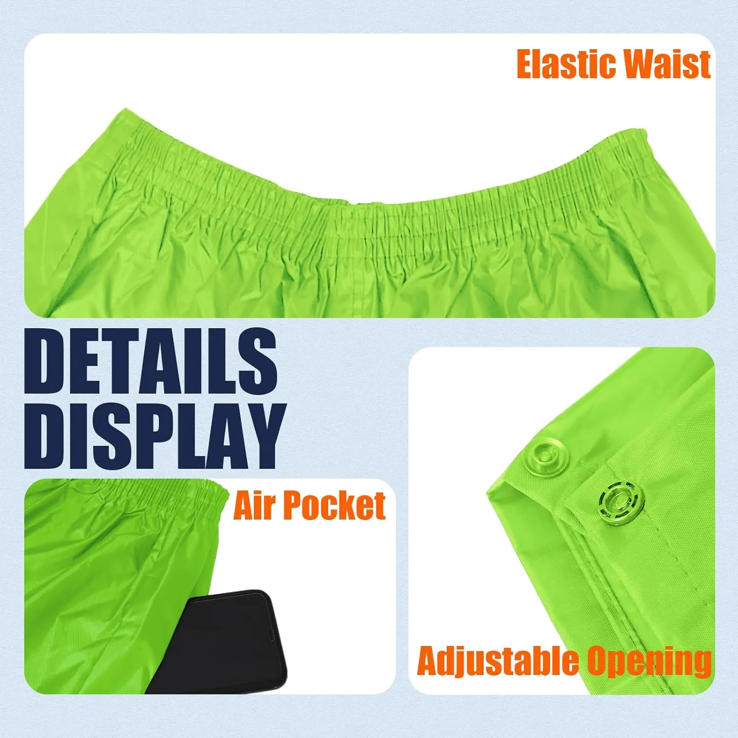 RainRider Rain Suits Safety Rain Jacket with Pants High Visibility Reflective Rain Gear