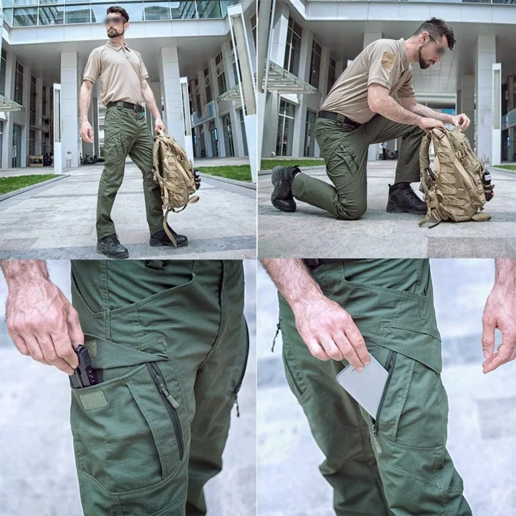 Soldier Tactical Waterproof Pants Outdoor Combat Hiking,Mens Ripstop Water Repellent Cargo Pants