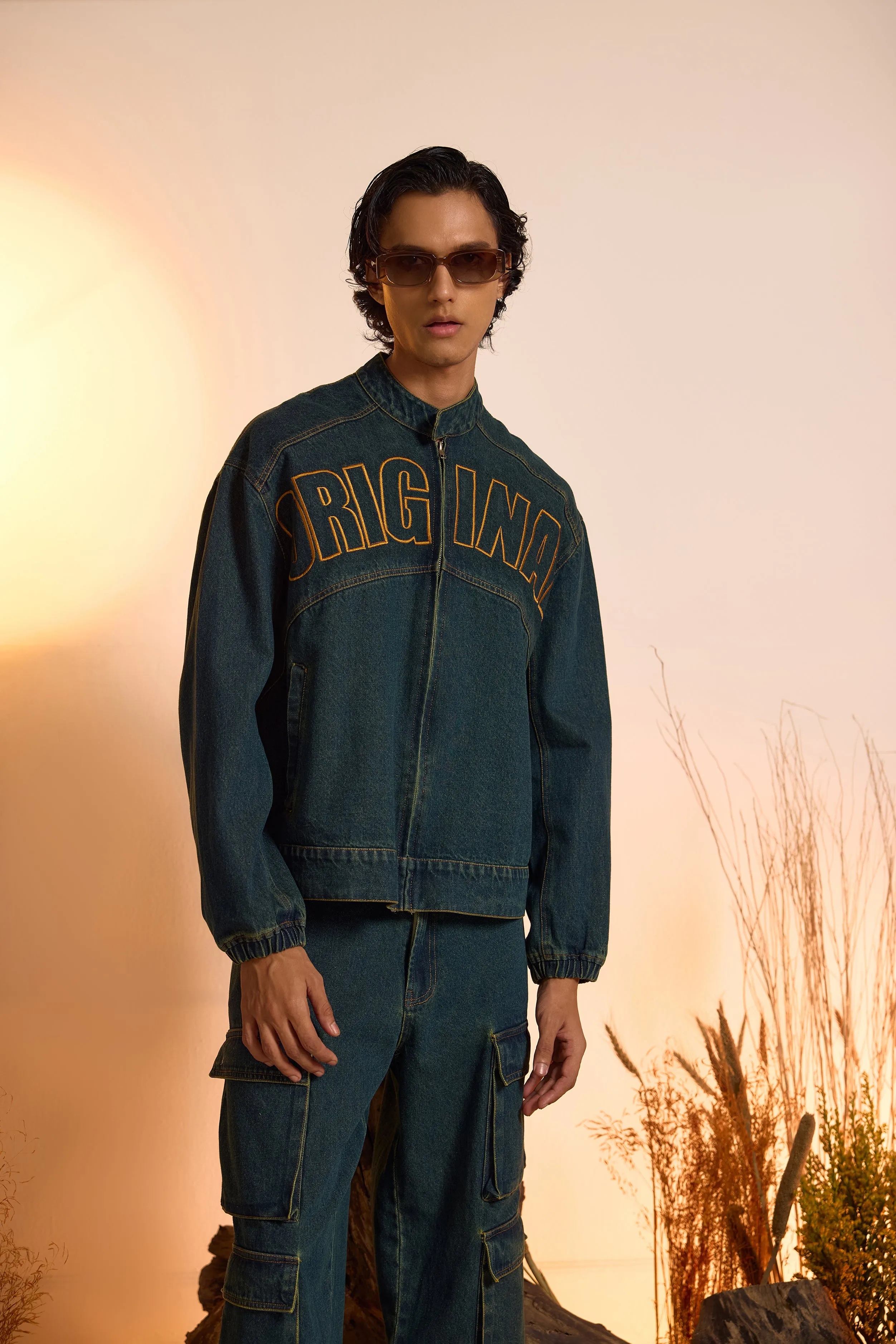 The Original-Embroidered Denim Oversized Jacket-Men
