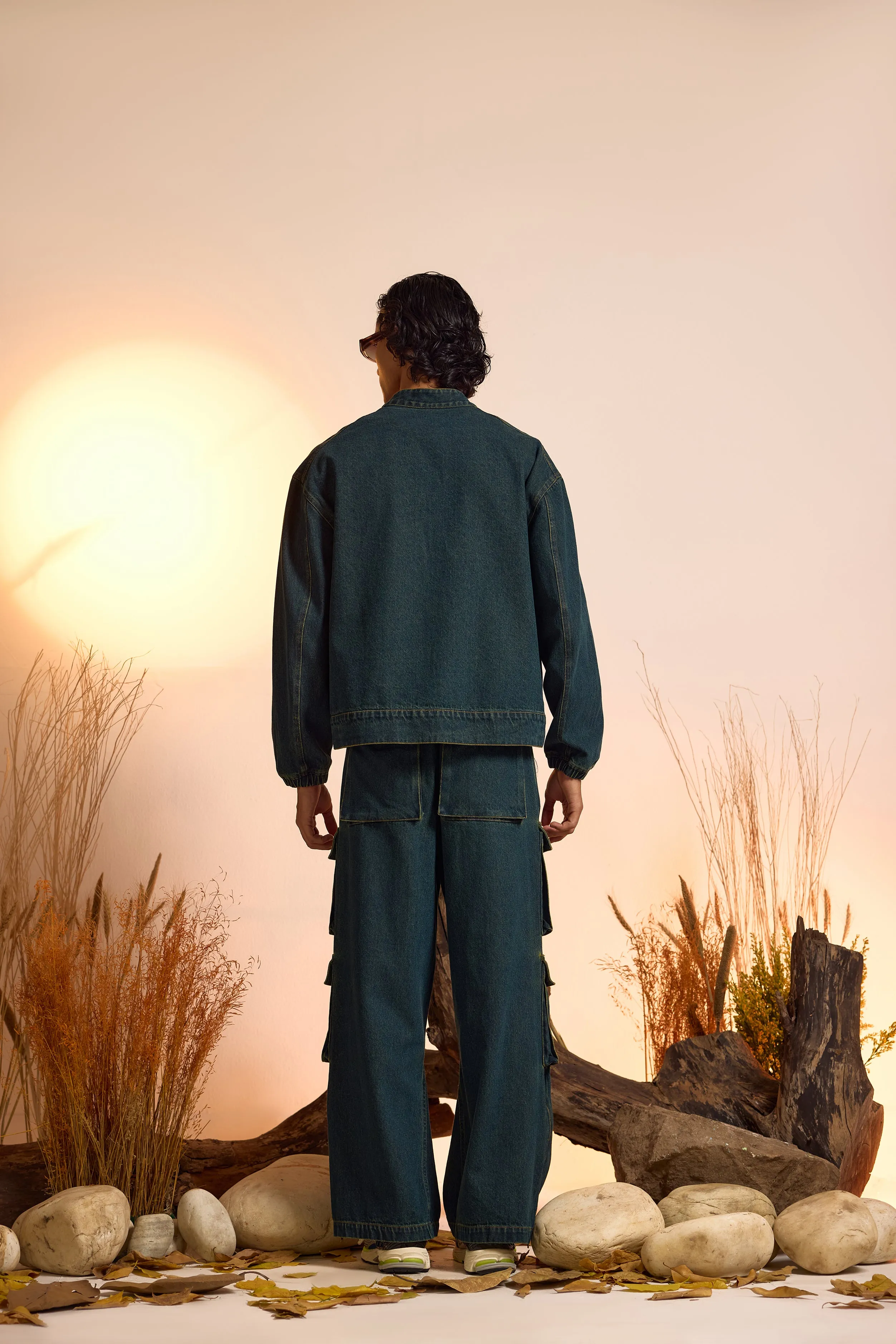 The Original-Embroidered Denim Oversized Jacket-Men